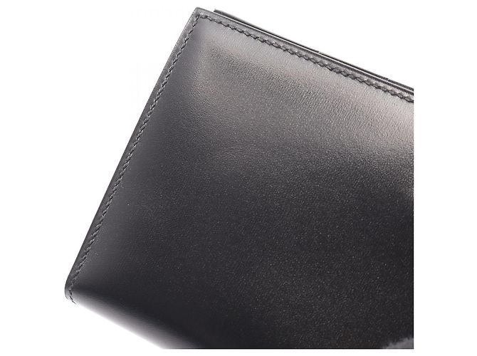 Hermès Cartera larga bi-fold monocromática Hermes Bearn Soufflé Negro - vista 7