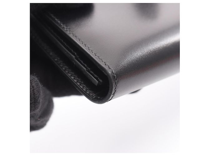 Hermès Cartera larga bi-fold monocromática Hermes Bearn Soufflé Negro - vista 8