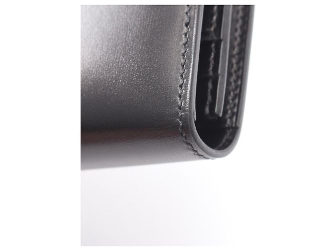 Hermès Cartera larga bi-fold monocromática Hermes Bearn Soufflé Negro - vista 9