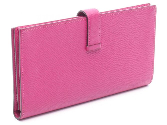 Hermès Hermes Bearn Soufflé Bi-fold langes Portemonnaie Pink - Ansicht 2