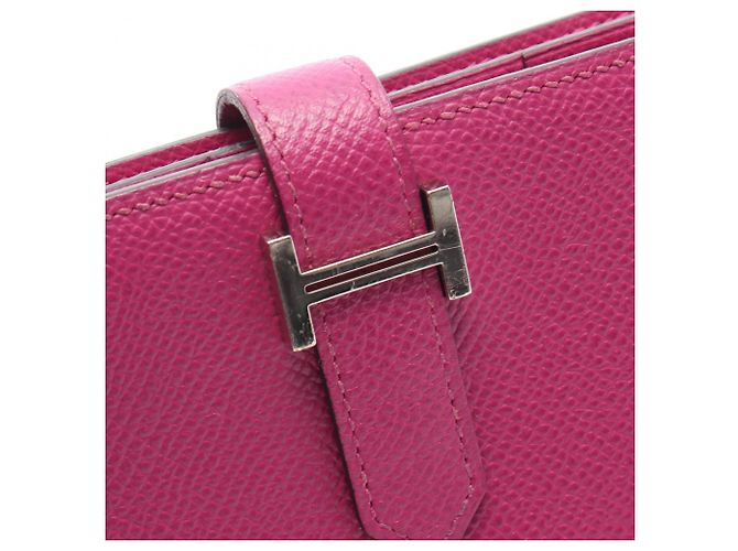Hermès Hermes Bearn Soufflé Bi-fold langes Portemonnaie Pink - Ansicht 8