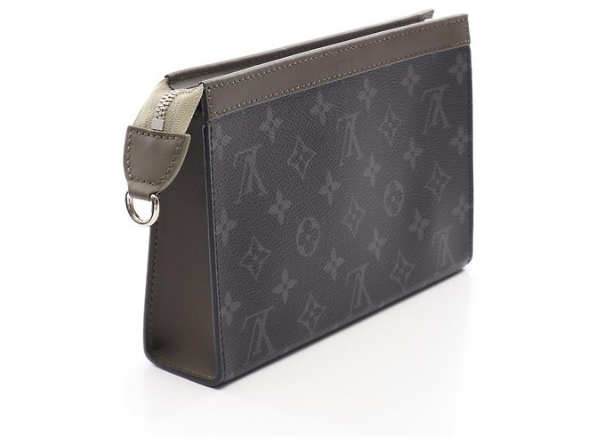 Portefeuille porté Gaston Louis Vuitton Noir Kaki - vue 2