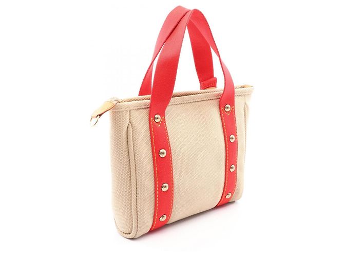 Saco Cabas PM Antigua Louis Vuitton Vermelho Bege - vista 2