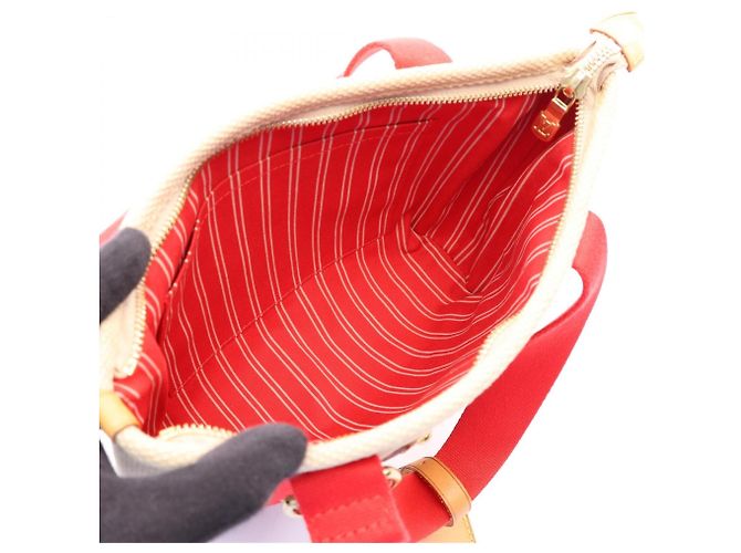 Saco Cabas PM Antigua Louis Vuitton Vermelho Bege - vista 3