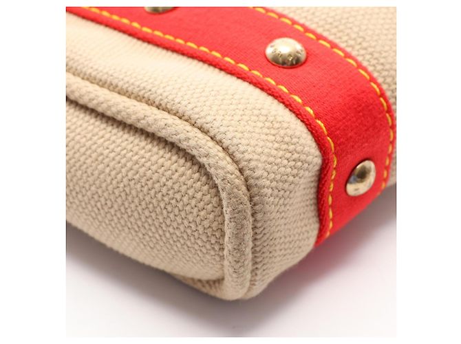 Saco Cabas PM Antigua Louis Vuitton Vermelho Bege - vista 6