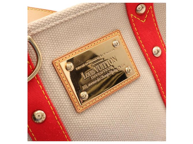 Saco Cabas PM Antigua Louis Vuitton Vermelho Bege - vista 9
