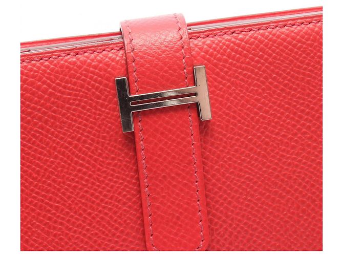 Hermès Hermes Bearn Soufflé Bi-fold Long Wallet Red - view 11