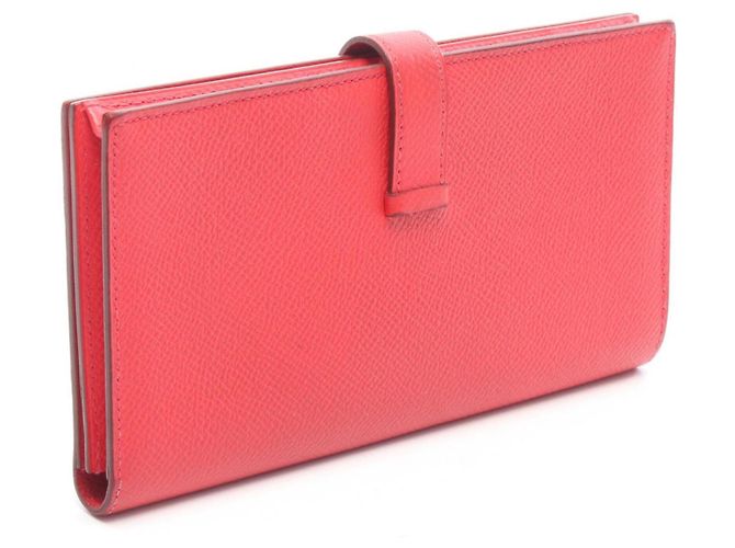 Hermès Hermes Bearn Soufflé Bi-fold Long Wallet Red - view 2