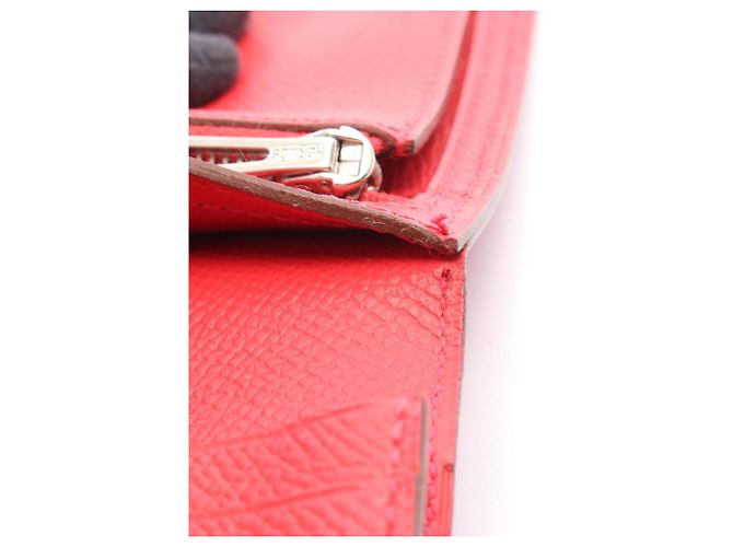 Hermès Hermes Bearn Soufflé Bi-fold Long Wallet Red - view 9