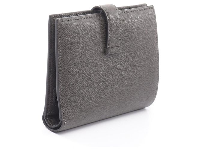 Hermès Portafoglio bi-fold Hermes Bearn Compact Marrone - vista 2
