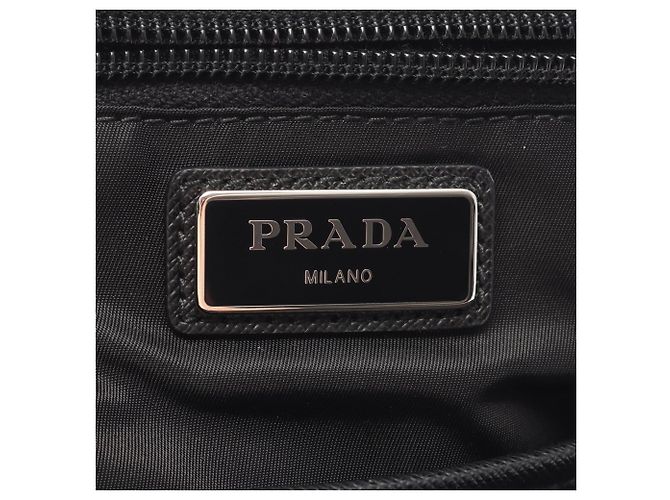 Saffiano Prada TESSUTO IMPUNTU Rucksack/Handtasche Schwarz - Ansicht 4