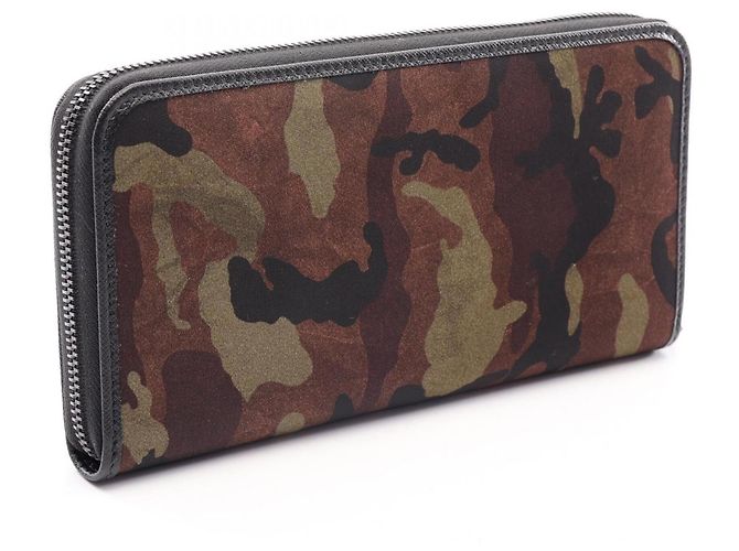 Saffiano Portafoglio lungo rotondo Prada TESSUTO ST.CAMO Camouflage Marrone Nero Cachi - vista 2
