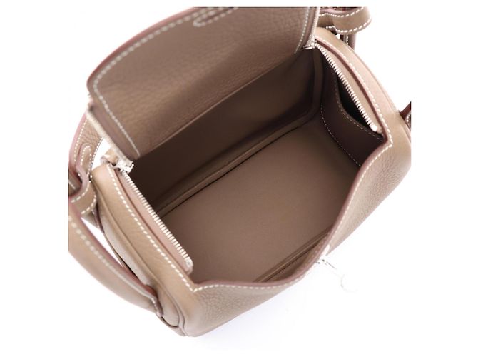 Hermès Borsa a tracolla Hermes Lindy Mini Etoupe Marrone Taupe - vista 3
