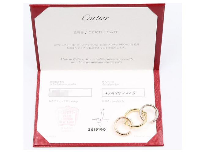 Pendiente Trinity Sacai de Cartier Plata Dorado - vista 5