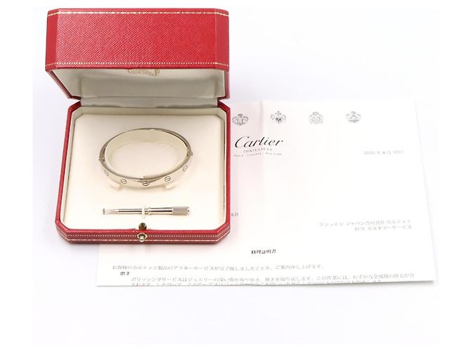 Bracelet Cartier Love en or blanc 18K Argenté - vue 7