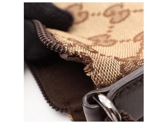 Bolso de hombro Gucci GG Canvas Castaño Beige - vista 11