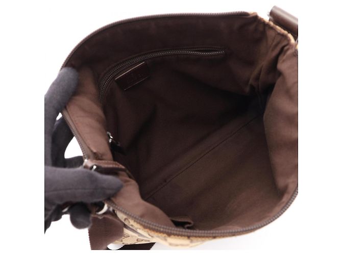 Bolso de hombro Gucci GG Canvas Castaño Beige - vista 3