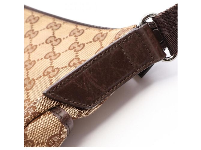 Bolso de hombro Gucci GG Canvas Castaño Beige - vista 9