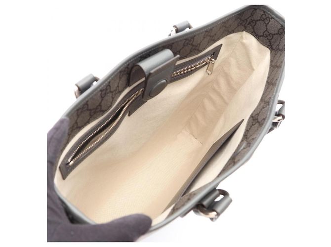 Borsa Tote 2-Way Gucci GG Supreme Marrone - vista 3