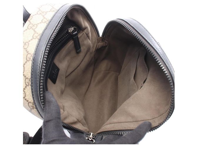 Gucci GG Supreme Small Rucksack/Handtasche Braun Schwarz Beige - Ansicht 3