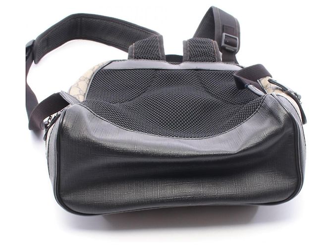 Gucci GG Supreme Small Rucksack/Handtasche Braun Schwarz Beige - Ansicht 5
