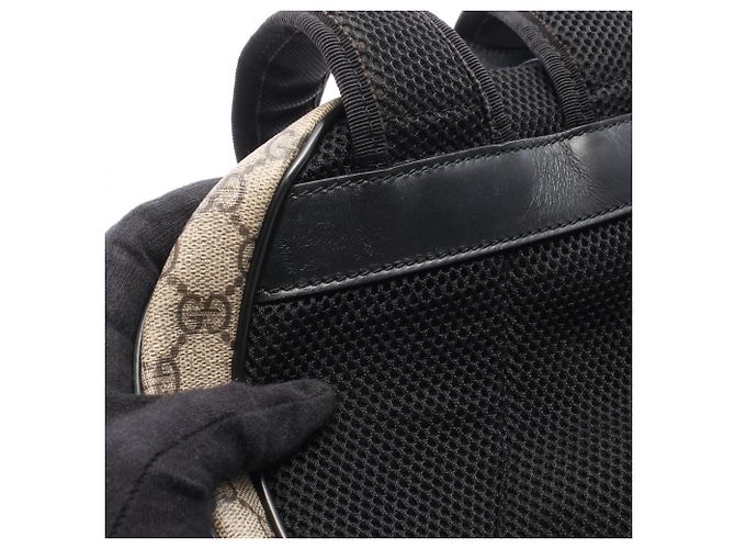 Gucci GG Supreme Small Rucksack/Handtasche Braun Schwarz Beige - Ansicht 7