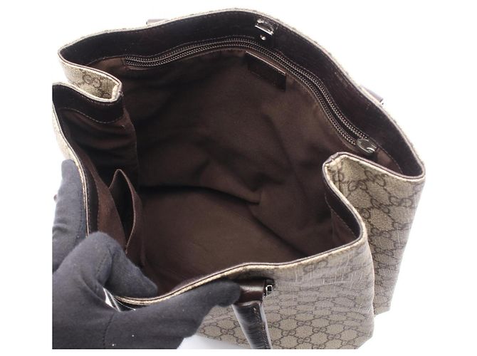 Saco Tote Gucci GG Plus Marrom Bege - vista 3