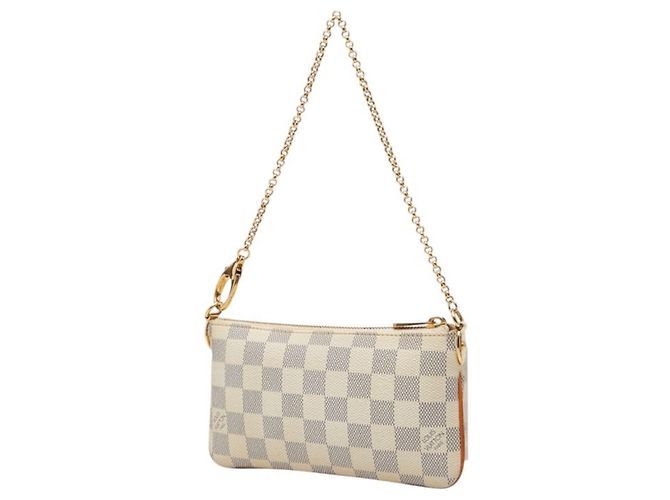 Borsa Louis Vuitton Damier Azur Pochette Mira MM Bianco - vista 2