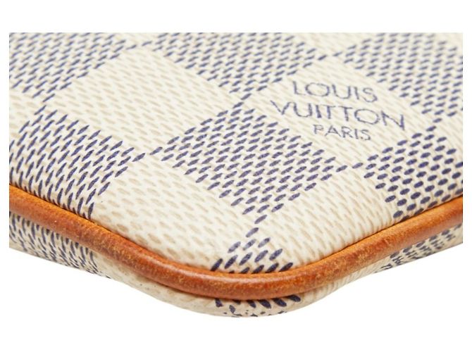 Borsa Louis Vuitton Damier Azur Pochette Mira MM Bianco - vista 4