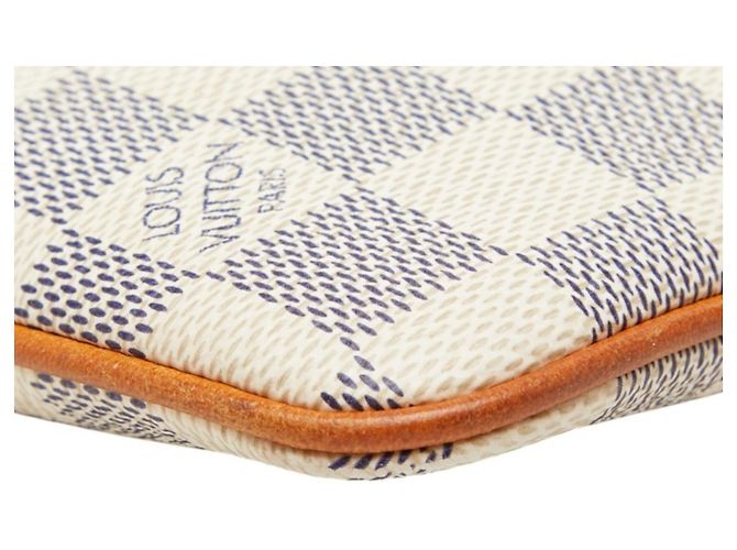 Borsa Louis Vuitton Damier Azur Pochette Mira MM Bianco - vista 5