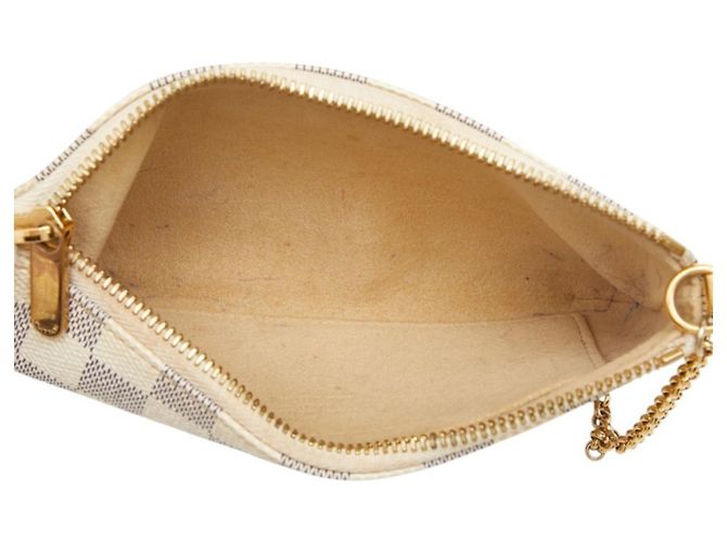 Borsa Louis Vuitton Damier Azur Pochette Mira MM Bianco - vista 6