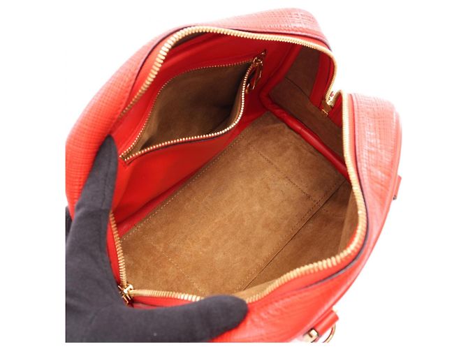 Borsa a mano Loewe Amazona 75 in pelle rossa Rosso - vista 3