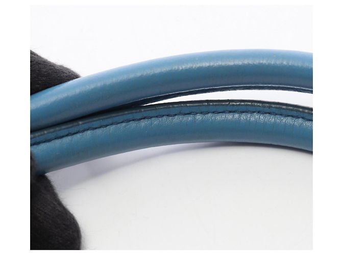 Prada PRADA Triangle Plate 2-Way Handbag Blue - view 9