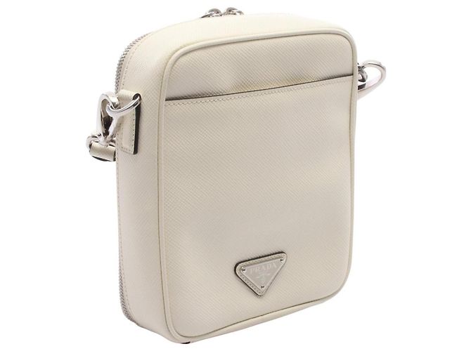 Prada Triangle Logo Shoulder Bag White - view 2