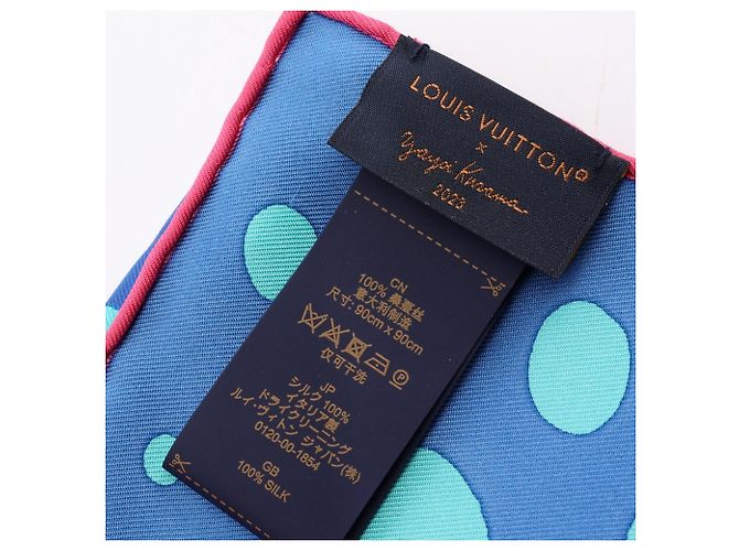 Louis Vuitton x Yayoi Kusama Carre 90 Pumpkin Scarf Blu Multicolore - vista 2
