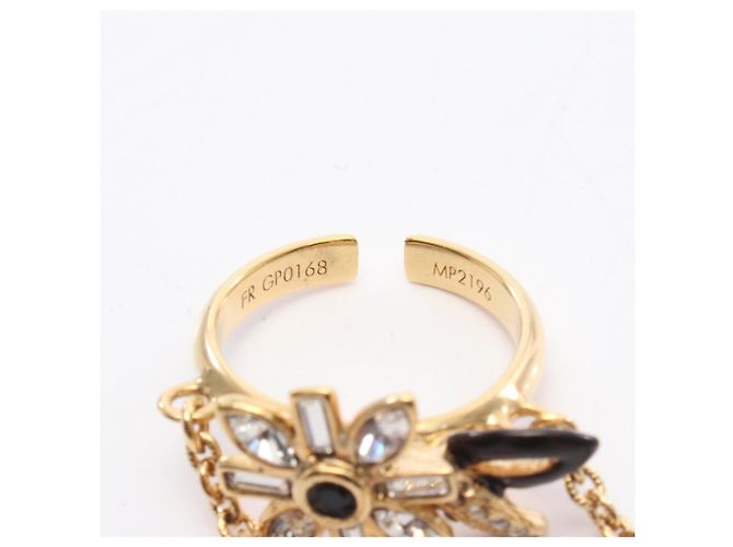 Anillo Louis Vuitton LV Windsor Fleur Negro Dorado - vista 5