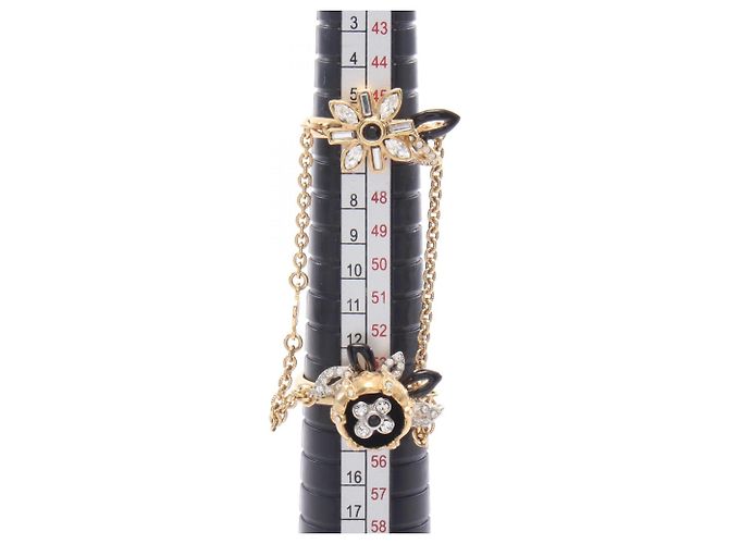 Anillo Louis Vuitton LV Windsor Fleur Negro Dorado - vista 6