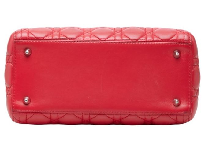 Borsa Satchel Lady Medium Cannage Christian Dior Rosso - vista 3