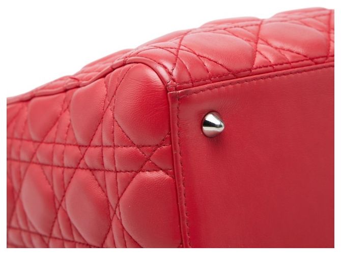 Borsa Satchel Lady Medium Cannage Christian Dior Rosso - vista 5