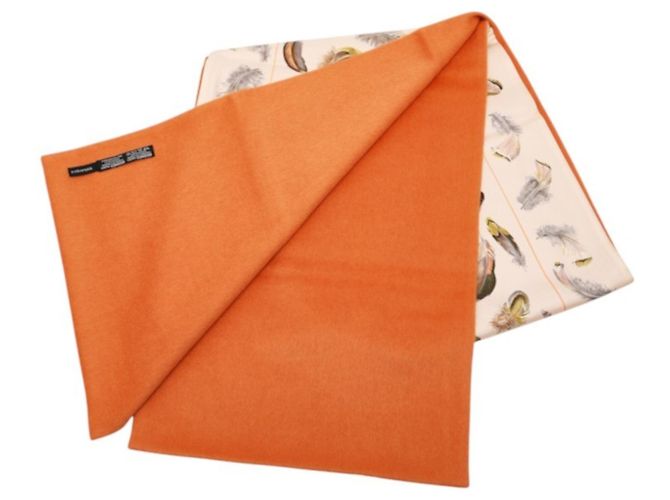 Hermès Sciarpa/Stola reversibile Hermes Henri de Linares Feather Multicolore Arancione - vista 2