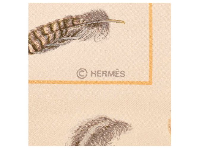 Hermès Sciarpa/Stola reversibile Hermes Henri de Linares Feather Multicolore Arancione - vista 3