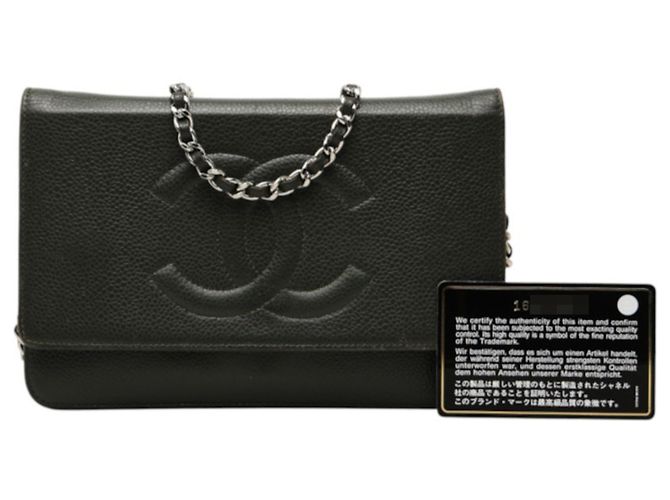 Bolsa de Ombro Chanel Coco Mark Chain Verde Caqui - vista 11