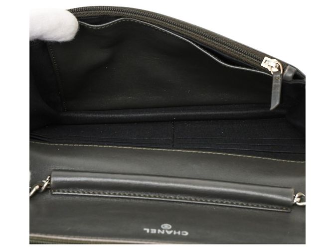 Bolsa de Ombro Chanel Coco Mark Chain Verde Caqui - vista 8
