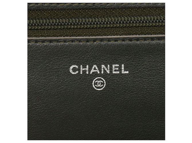Bolsa de Ombro Chanel Coco Mark Chain Verde Caqui - vista 9