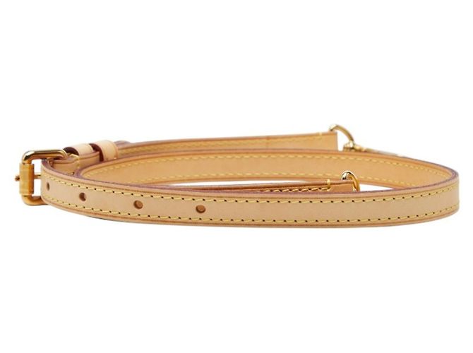 Correa de hombro de cuero beige Louis Vuitton - vista 3