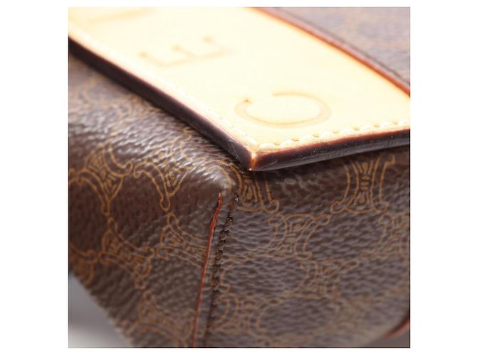 Céline Sac à main Celine Macadam avec logo embossé Marron Beige - vue 5