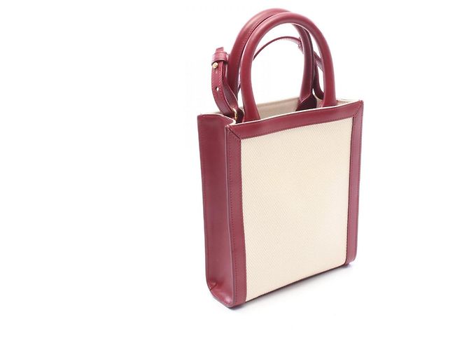 Céline Sac à main 2-Way Celine Mini Vertical Cabas Écru Bordeaux - vue 2