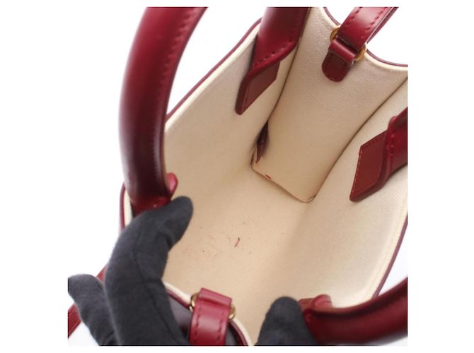 Céline Sac à main 2-Way Celine Mini Vertical Cabas Écru Bordeaux - vue 3