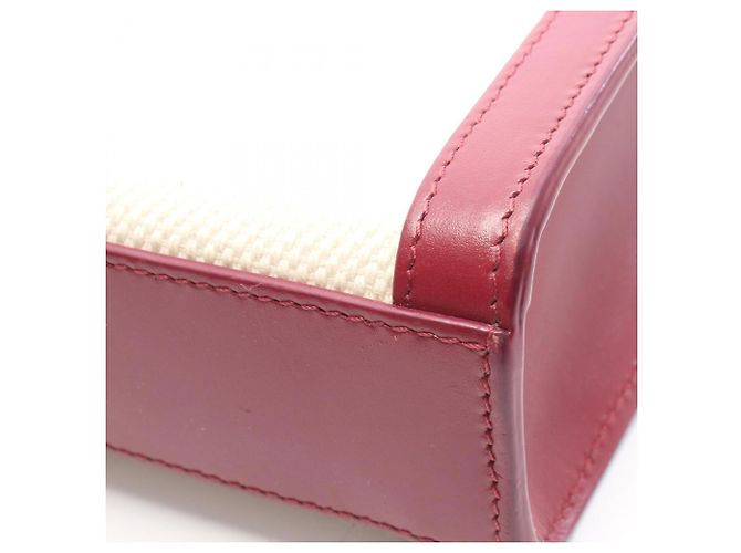 Céline Sac à main 2-Way Celine Mini Vertical Cabas Écru Bordeaux - vue 8
