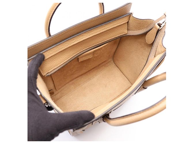 Céline Celine Luggage Nano Shopper Handtasche Beige - Ansicht 3